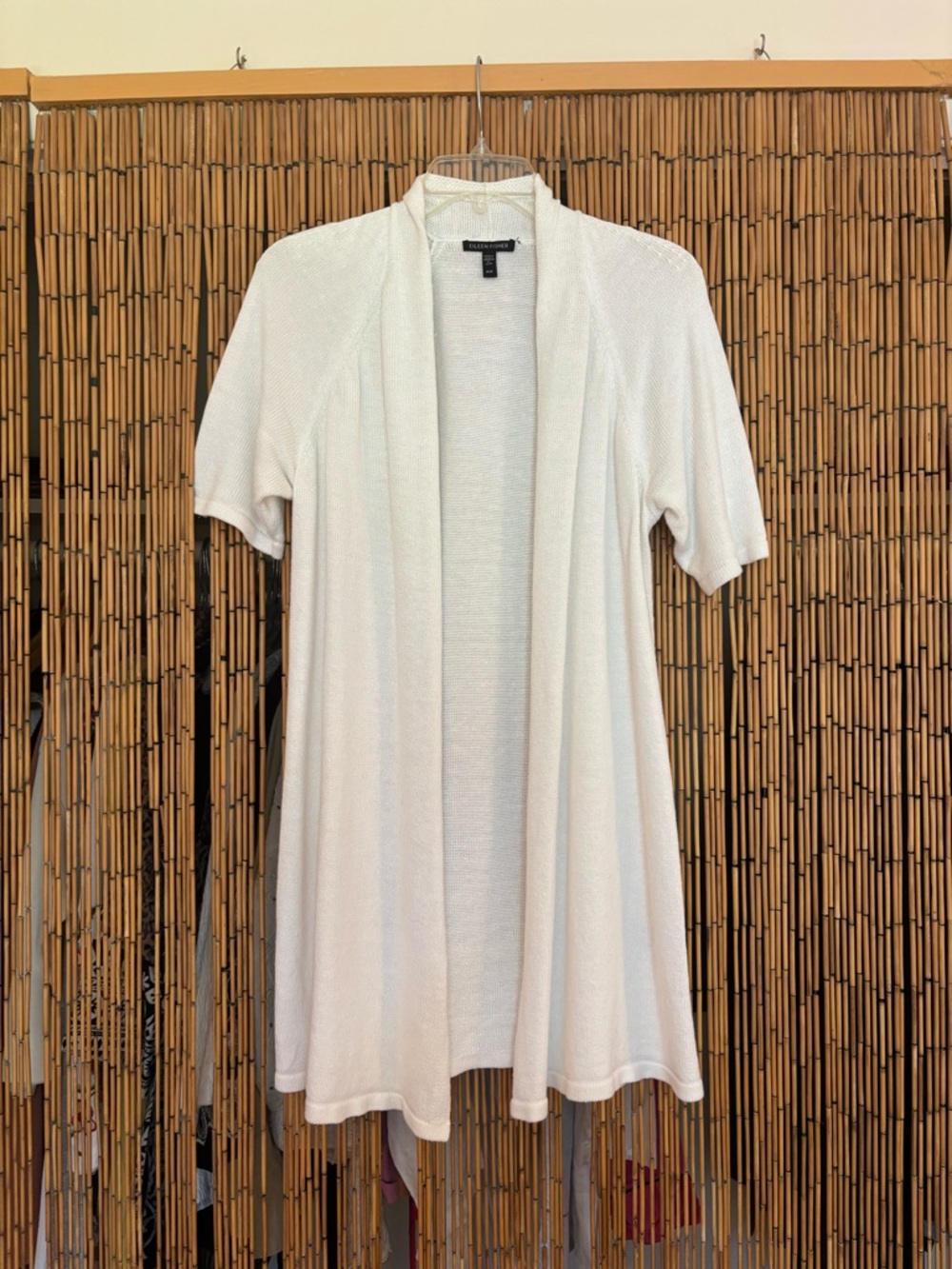 Eileen Fisher White Open Knit Cardigan